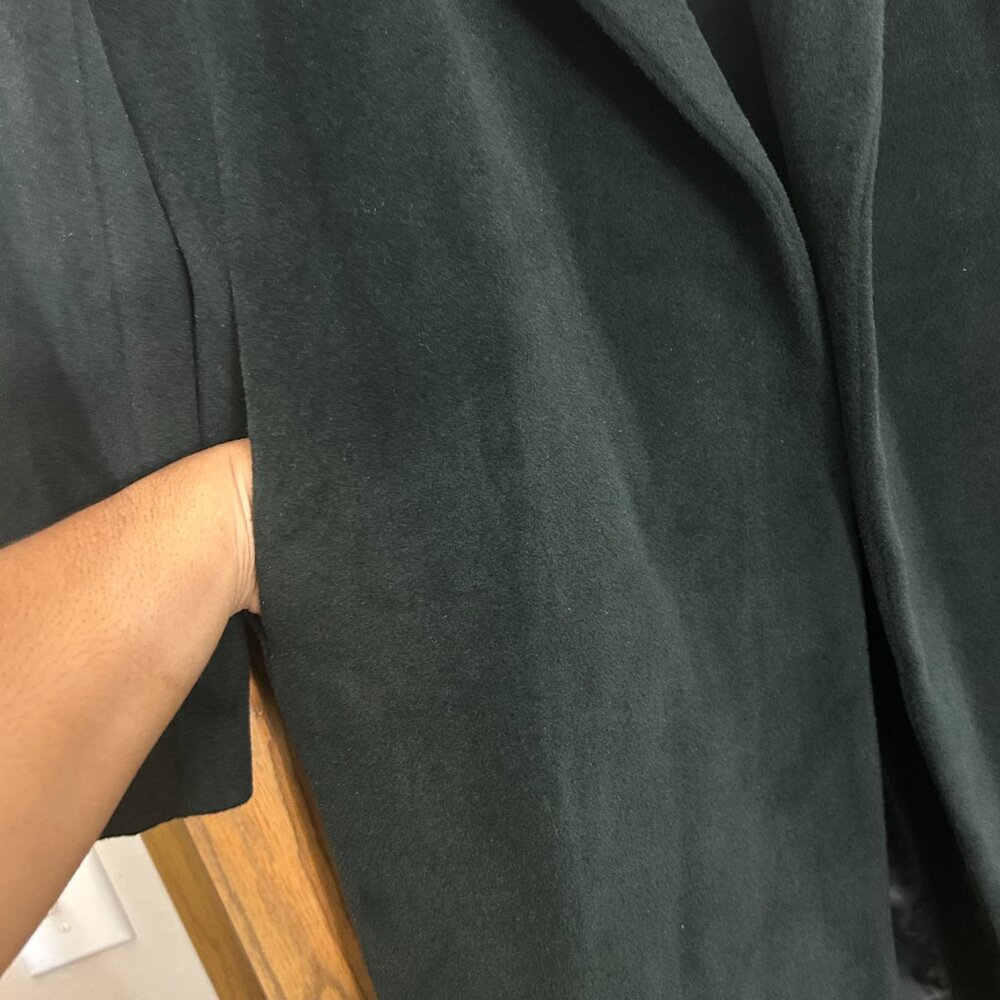 Calvin Klein Emerald Green Wool Angora Belted Dress Coat Women’s Size 12 - Picture 9 of 9